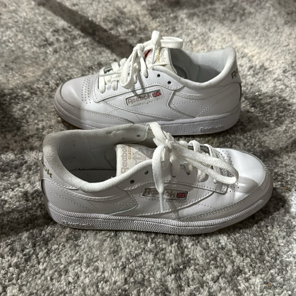 Reebok Club C 85 white with gum sole size 5